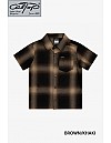 KS001 S/S PLAID : BROWN-KHAKI